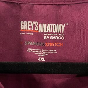 Lot of 2 4X women's scrub tops Fabletics black + Grey's Anatomy plum‎